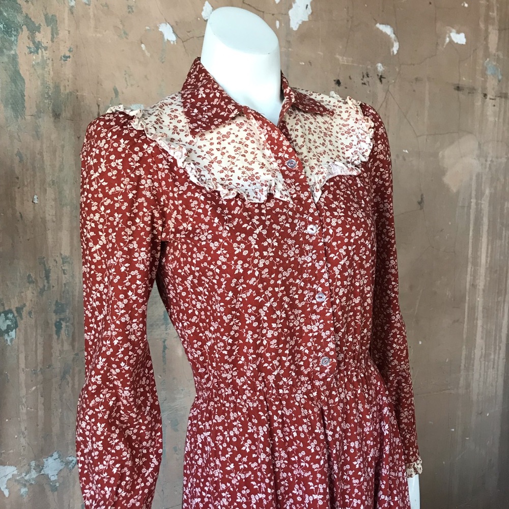 Vintage prairie square dancing dress calico LARP